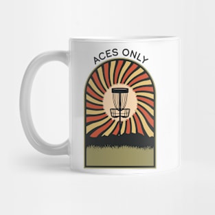 Aces Only Disc Golf Vintage Retro Arch Mountains Mug